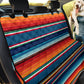 Blue Orange Serape Stripes Bucket Car Seat Cover Back Seat Mexican Blanket Print