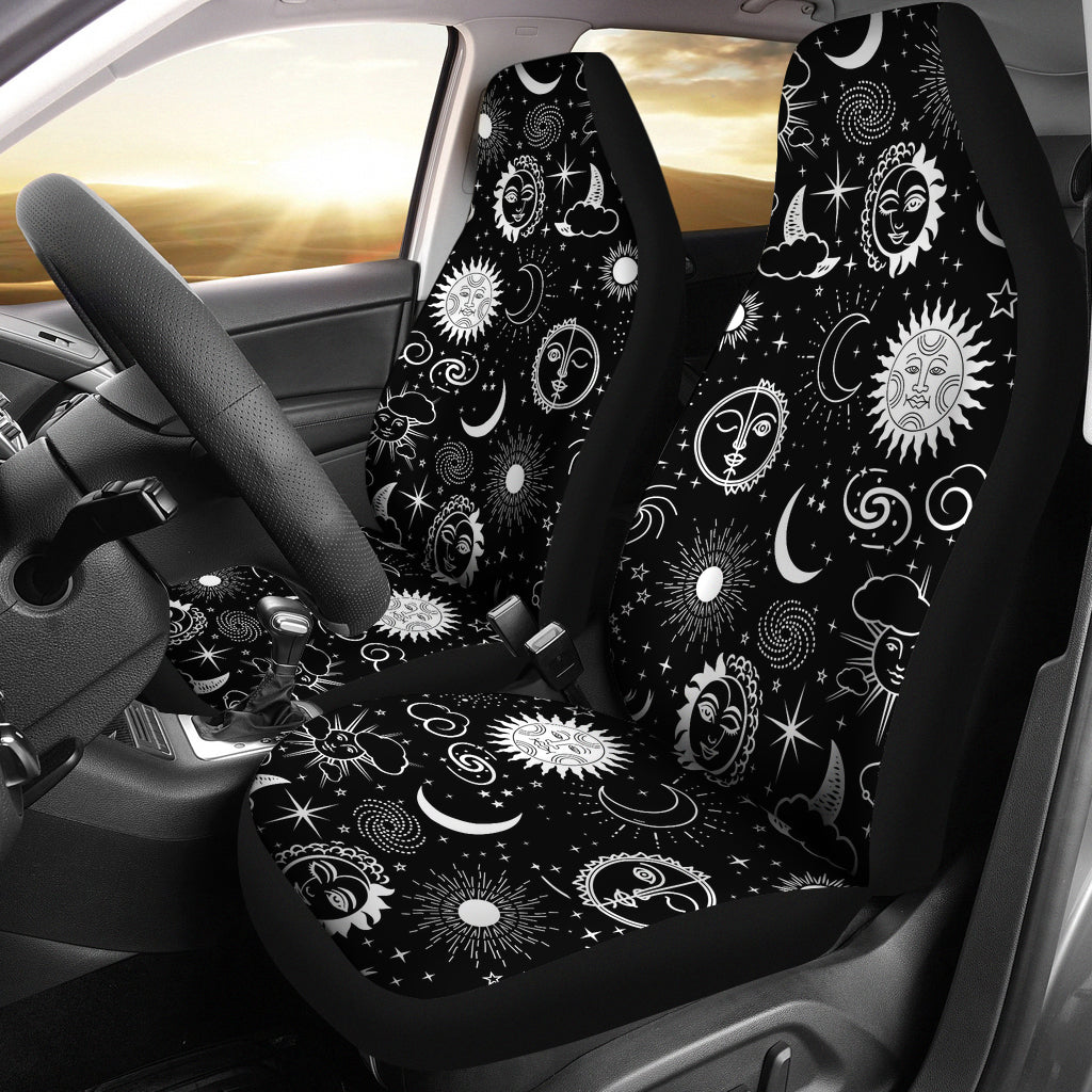 Celestial Black White (13) Car Seat Covers