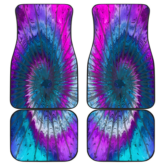 Purple Turquoise Swirl Front And Back Car Mats (Set Of 4)