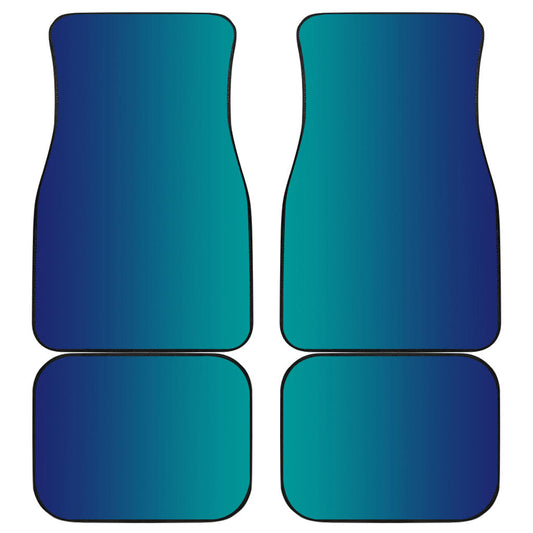 Ombre Blue Turquoise Front And Back Car Mats (Set Of 4)