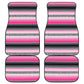 Pink Ombre Mexican Blanket Pattern Front and Back Car Mats (Set of 4)