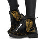 Gold Cobras Vegan Black Lace Up Ankle Boots