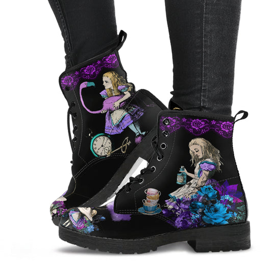 Purple Alice in Wonderland Boots