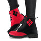 Harley Opposites Vegan Boots Black Red Diamonds Mens Womens  Ms. Quinn Inspired