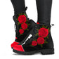 Red Roses Vegan Combat Boots Mens Womens