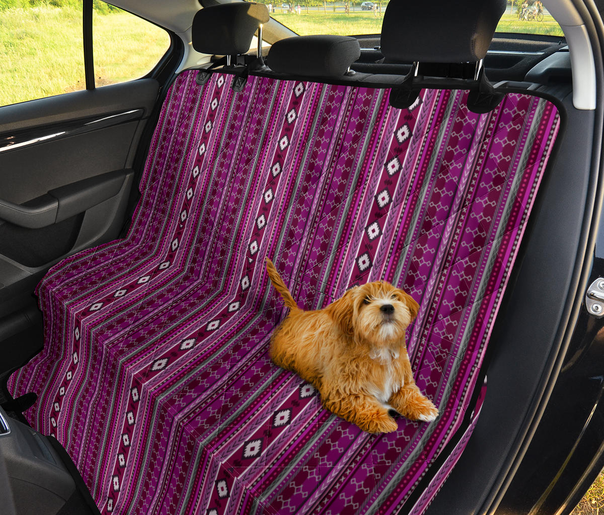 Boho Violet Stripes Car Pet Seat Cover