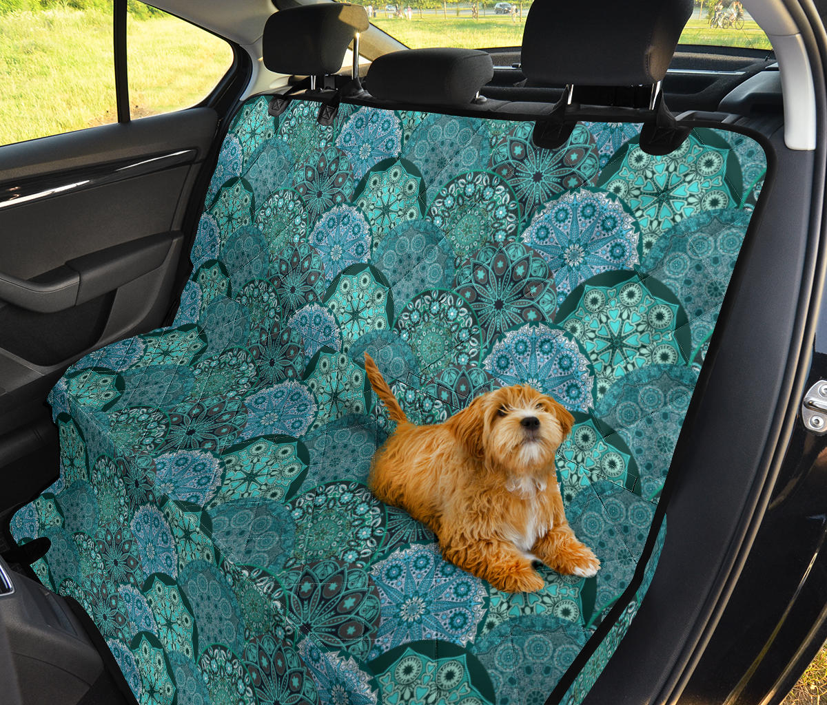 Turquoise Mandala Pattern Car Pet Seat Cover