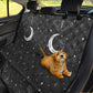 gray butterfly moon witchy car seat cover, pet seat cover, celestial, floral