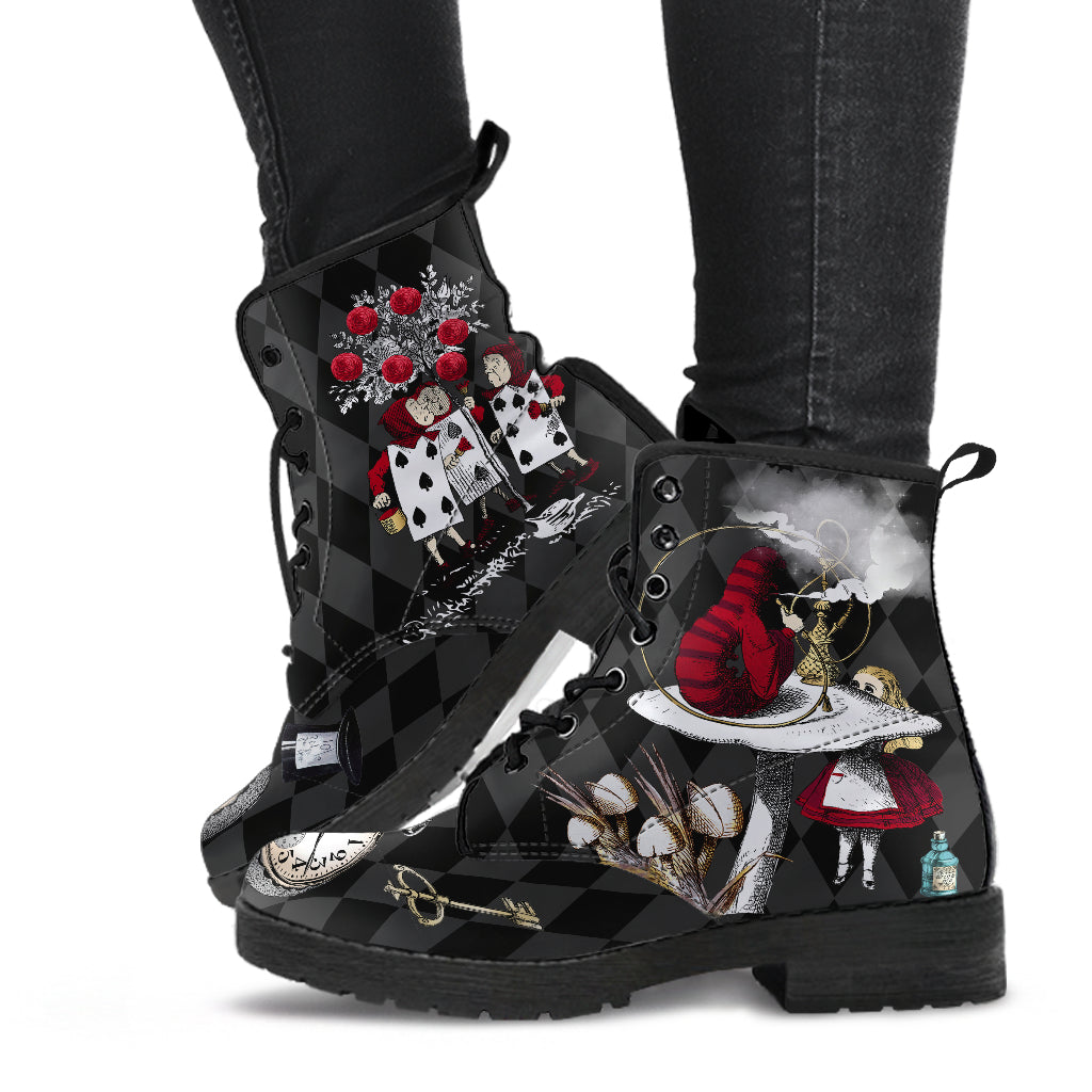 Alice in Wonderland Caterpillar Vegan Boots Mens Womens