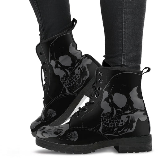 Subtle Skulls Design 02 Vegan Boots Mens Womens