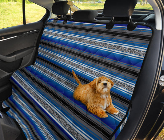 Blue Serape Car Pet Seat Cover for Auto Mexican Blanket Print