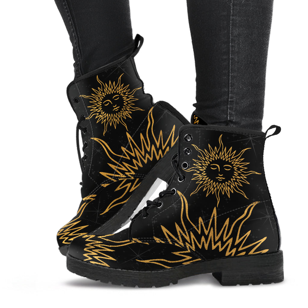 Suns Vegan Black Lace Up Ankle Boots