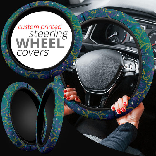 Celestial Teal Purple Steering Wheel Cover Car Auto Vehicle Accessories
