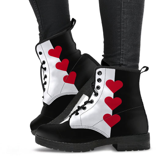 Queen of Hearts Vegan Boots Mens Womens