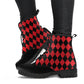 Harley Vegan Boots Red Black Diamonds Q4  Ms. Quinn Inspired