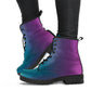 Teal Purple Ombre Vegan Boots Lace-Up