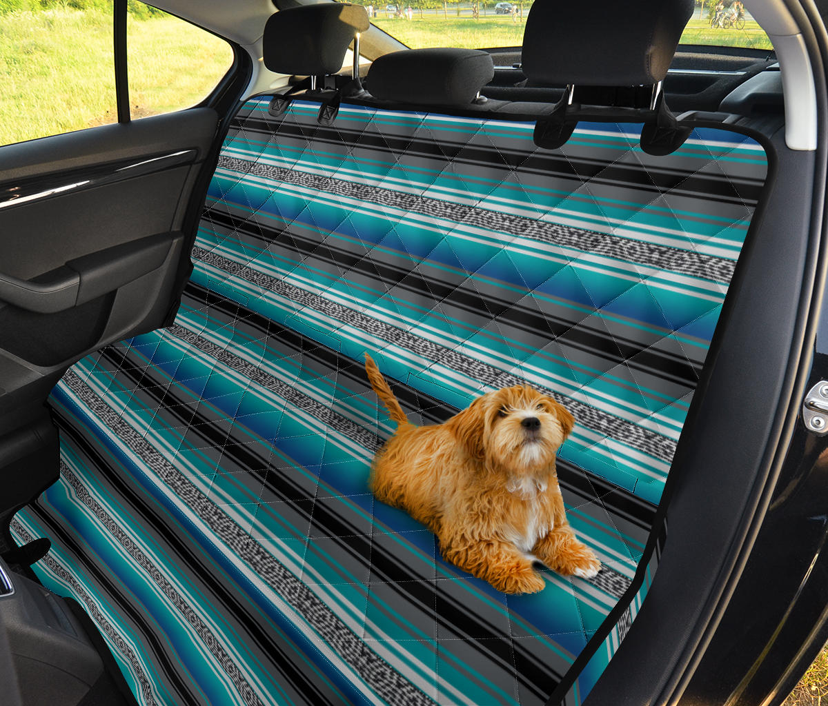 Turquoise Mexican Blanket Auto Pet Seat Cover