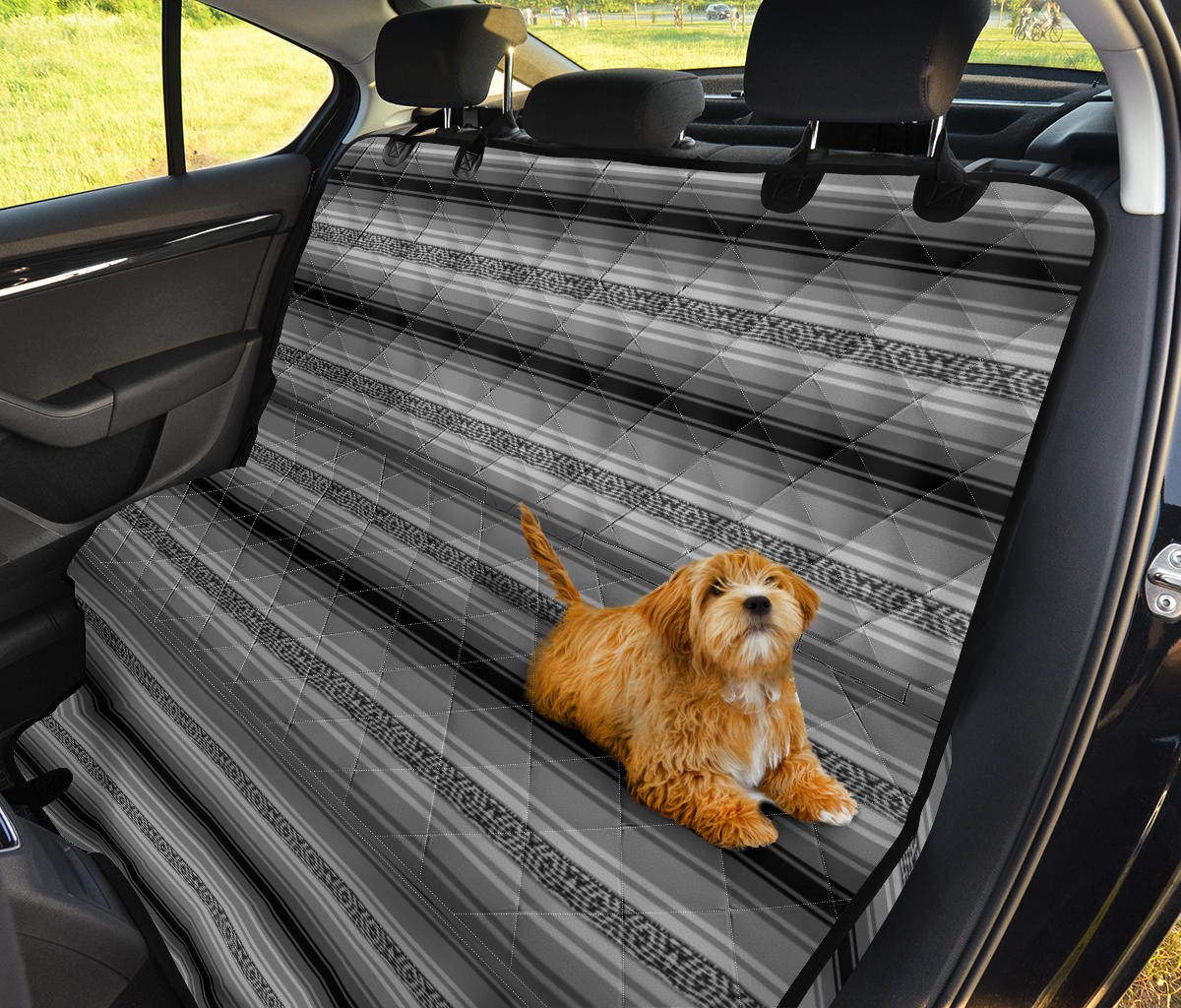 Black Gray Serape Auto Pet Seat Cover Mexican Blanket Print