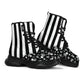 Skulls & Stripes Black and White Boots