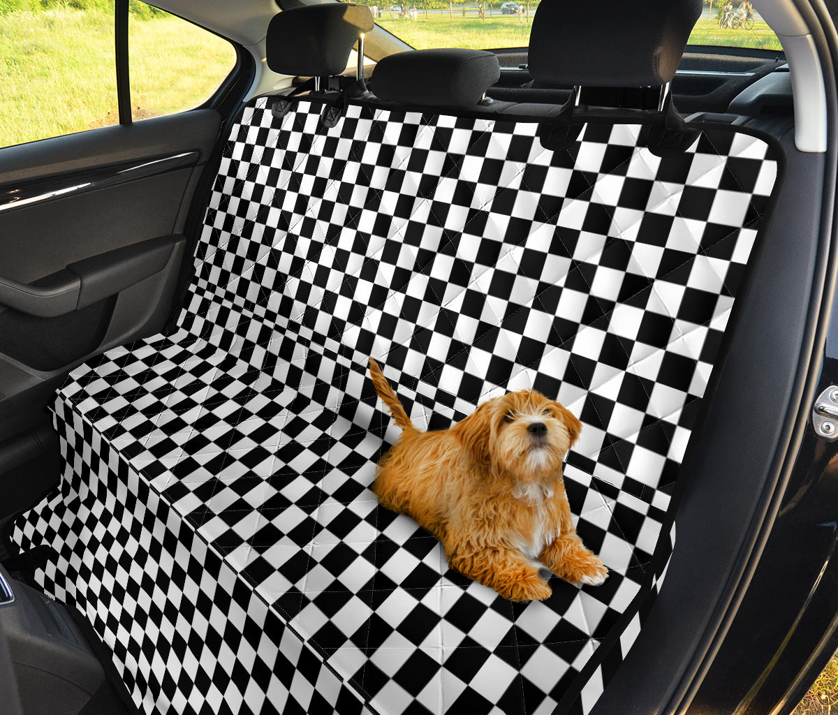 B&W Large Checkers Car Pet Seat Cover