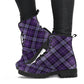 Purple Plaid Vegan Lace Up Boots