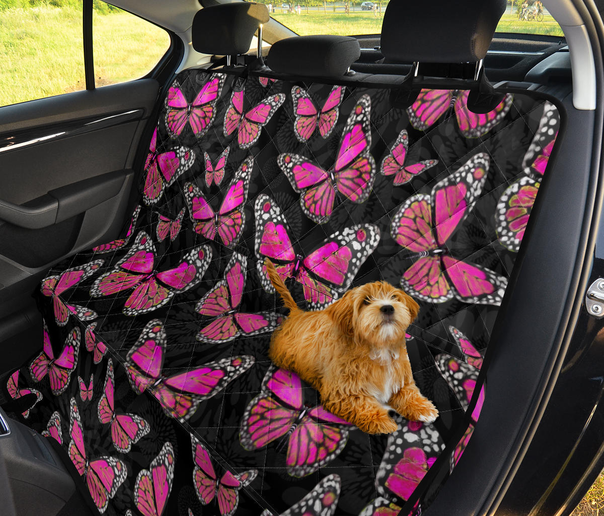 Large Pink Butterflies Pet Seat Cover Back Seat
