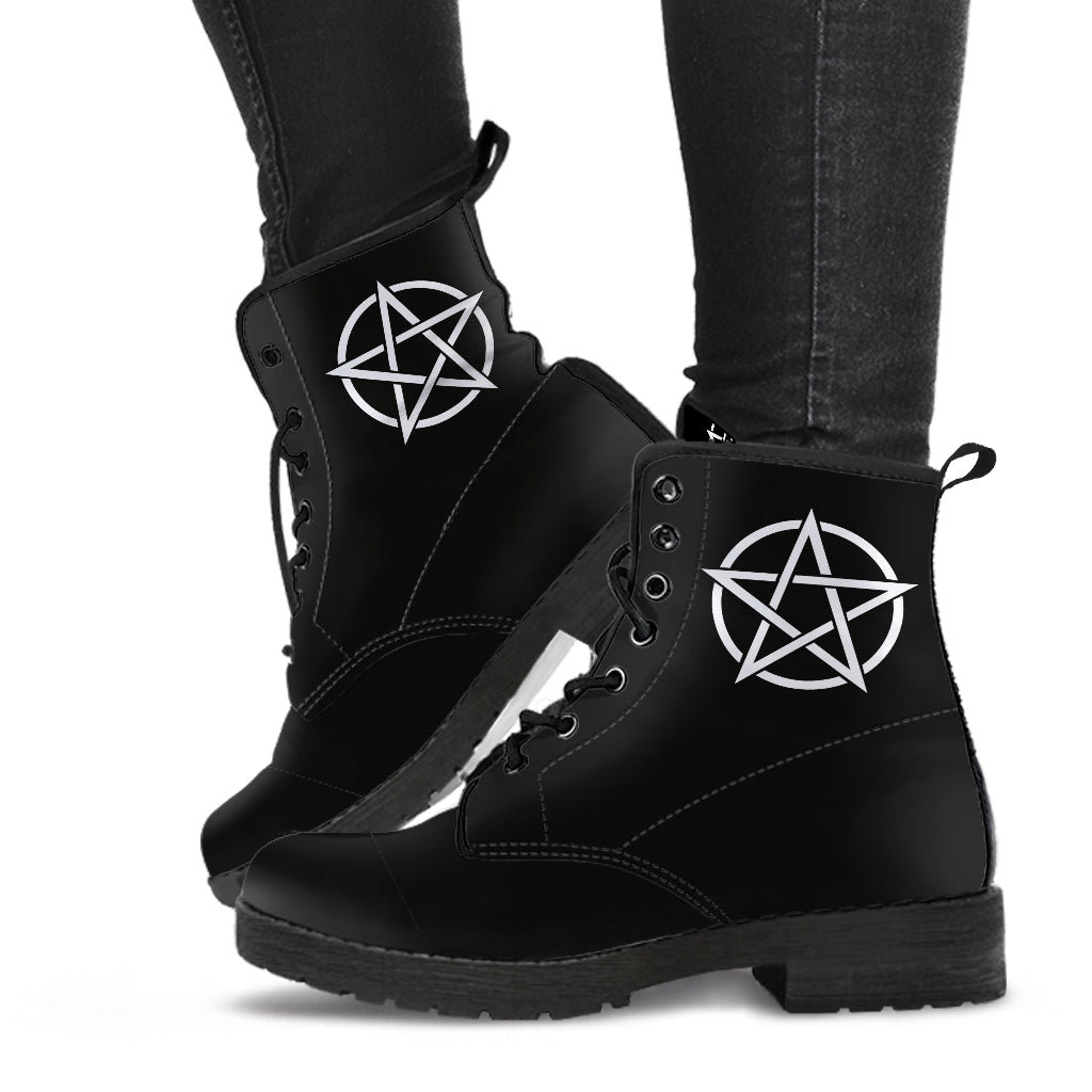 Pentacles Pentagrams Vegan Ankle Boots