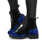 Blue Flames Vegan Boots Mens Womens Punk Boots