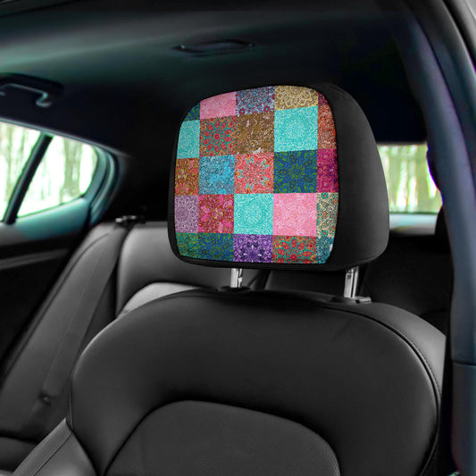Colorful Patchwork Car Headrest Covers