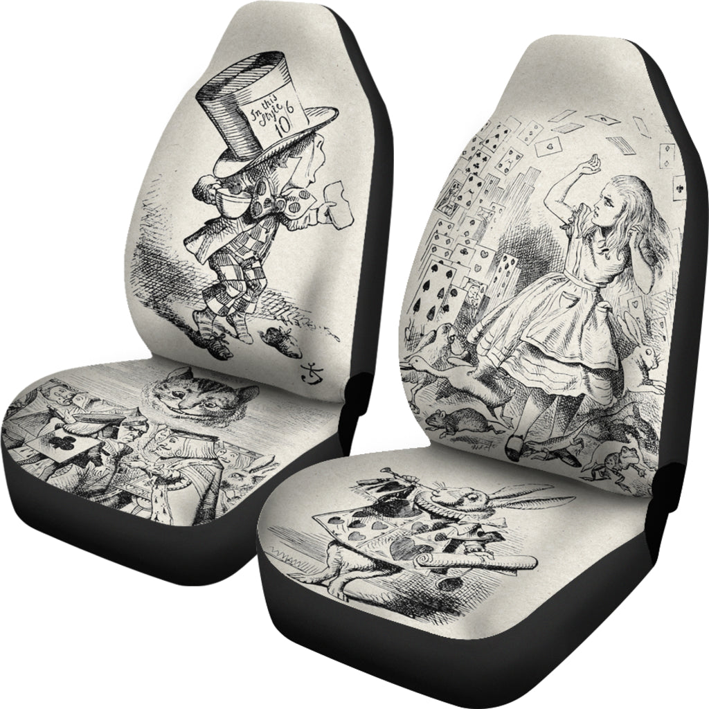 Vintage Alice & Mad Hatter Car Seat Covers (Set of 2)