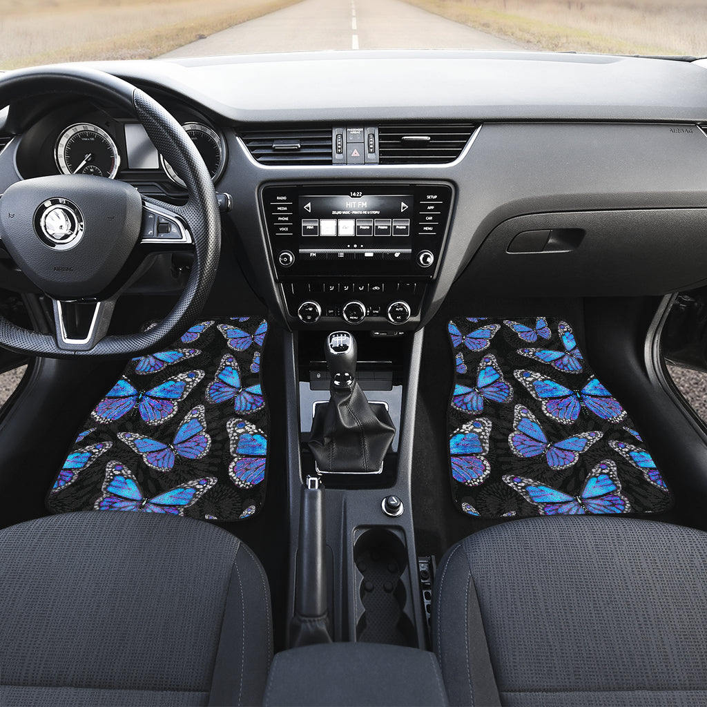 Large Blue Butterflies Front And Back Car Mats (Set Of 4)