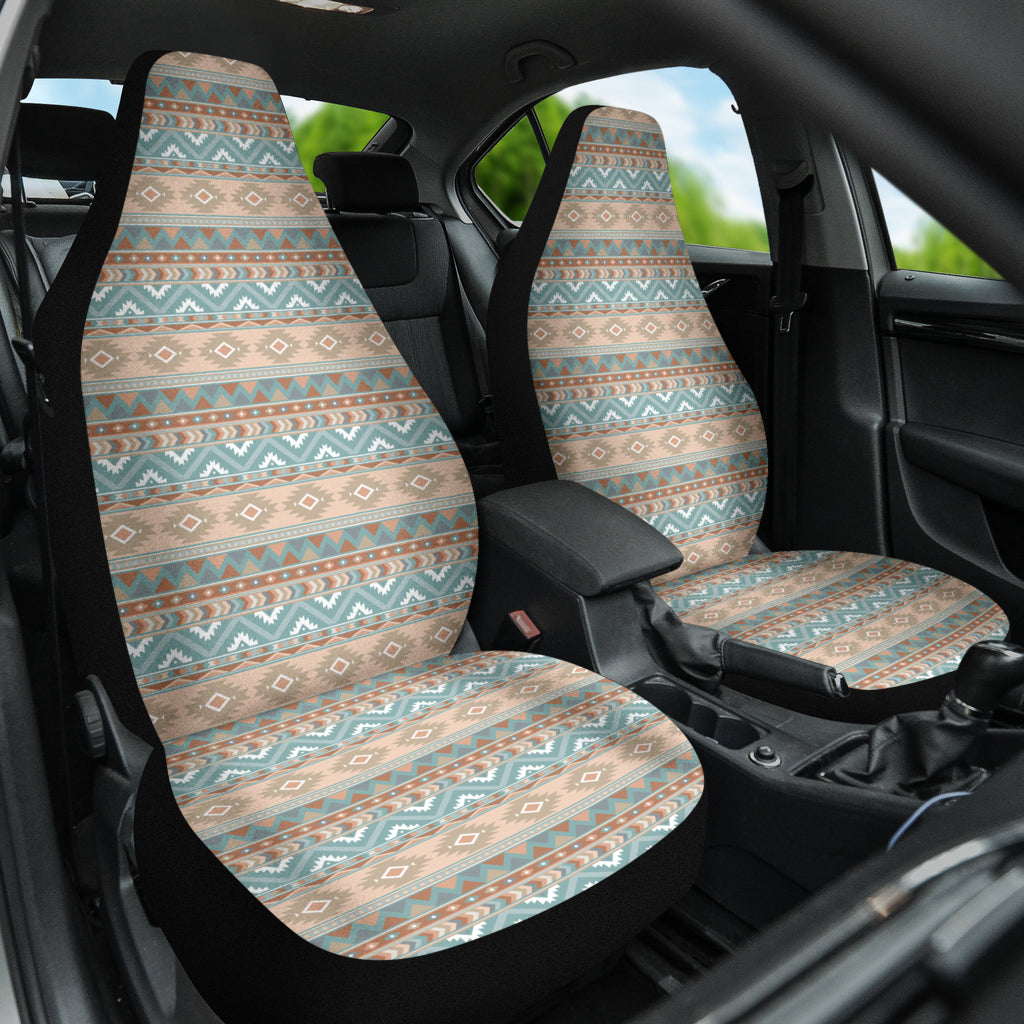 Tan & Turquoise Aztec Car Seat Covers