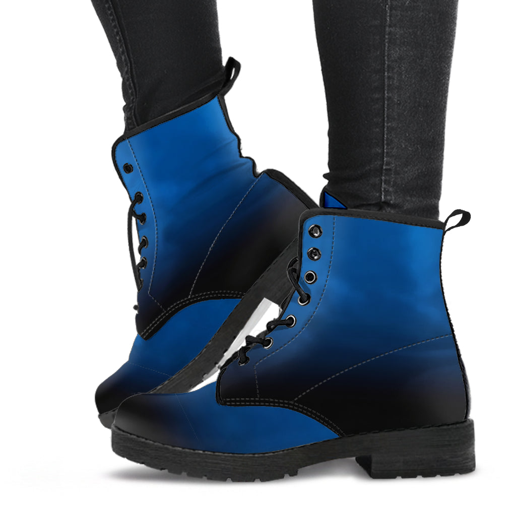 Ombre Black Blue Vegan Boots Mens Womens