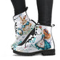 whimsical Alice in Wonderland ankle boots, white cartoon ankle boots