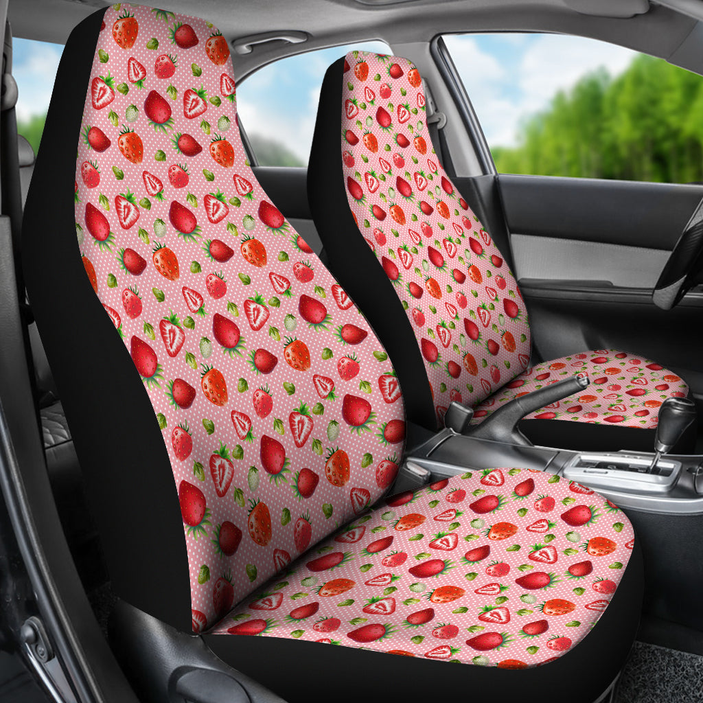Pink Strawberries Pattern Car Seat Covers (Set of 2)