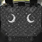 gray butterfly moon witchy car seat cover, pet seat cover, celestial, floral