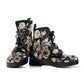 ivory dragon and roses ankle boots