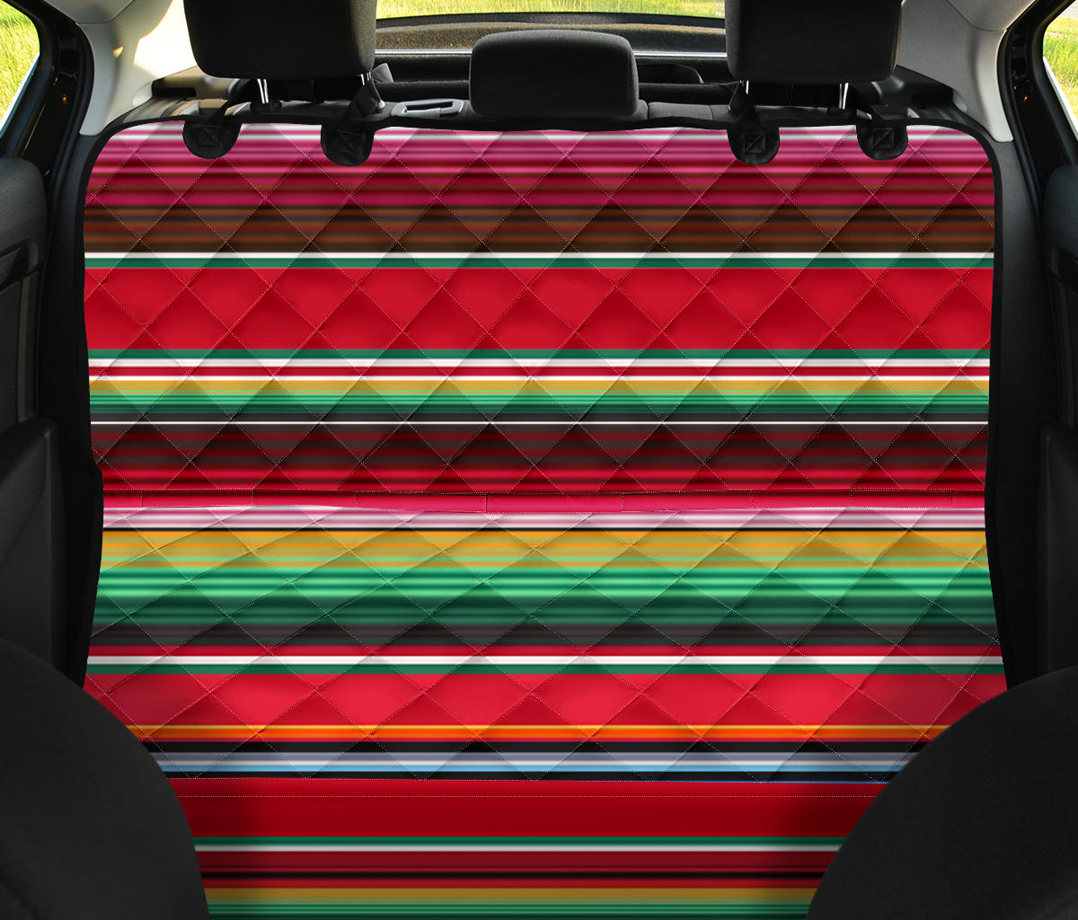 Red Serape Pattern03 Auto Pet Seat Cover