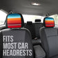 Serape Blue Orange Headrest Covers (set of 2) for Car