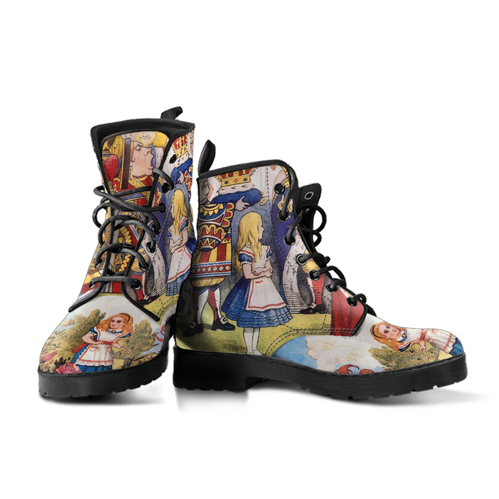 Alice in Wonderland Ankle Boots, vintage illustration boots, cosplay