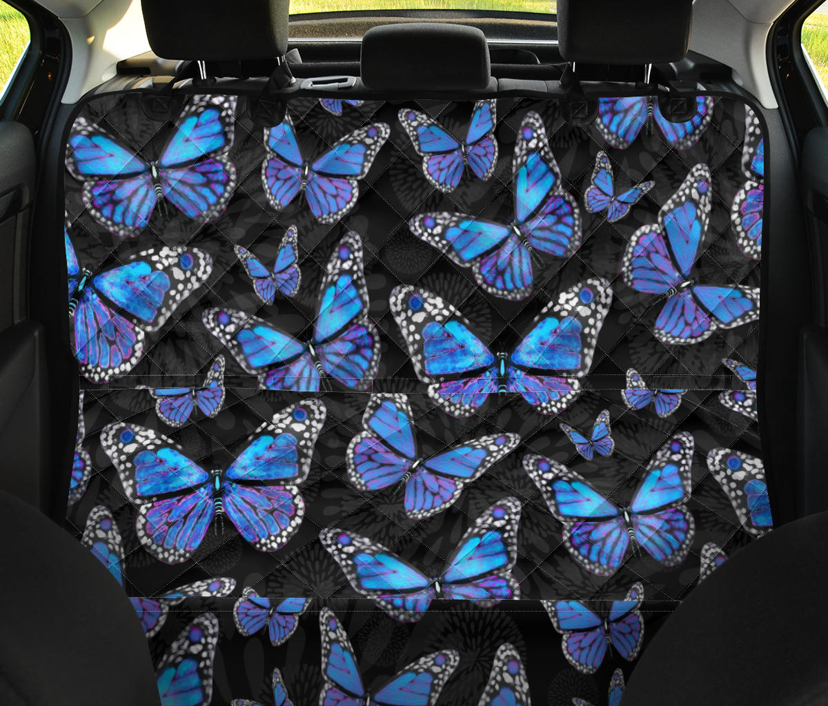 Large Blue Butterflies Back Seat Car Seat Covers Pets