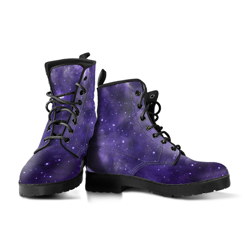 Purple Galaxy Vegan Boots Mens Womens (Light)