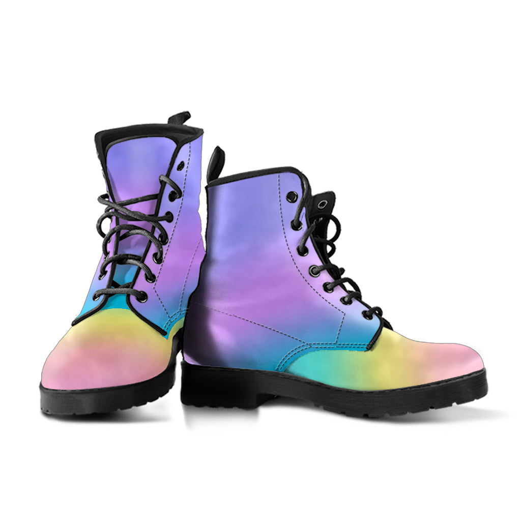 Pastel Rainbow Vegan Boots