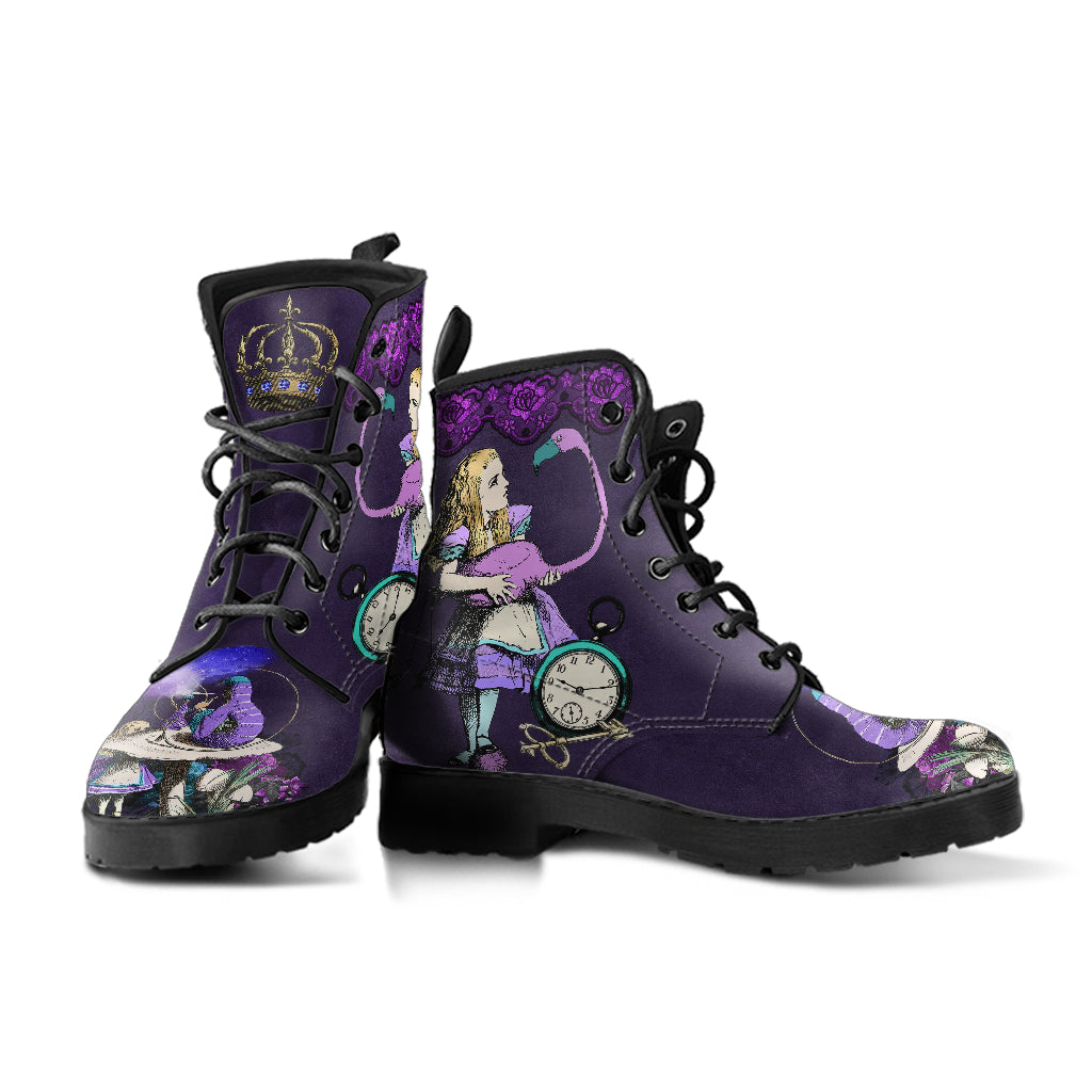 Dark Alice, Purple Alice in Wonderland Ankle Boots