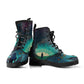 artistic Alice in Wonderland ankle boots blue-green starry sky