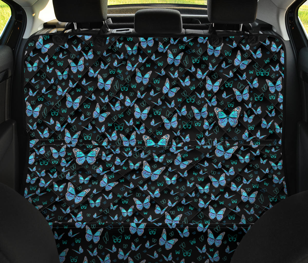 Small Blue Butterflies Pet Seat Cover