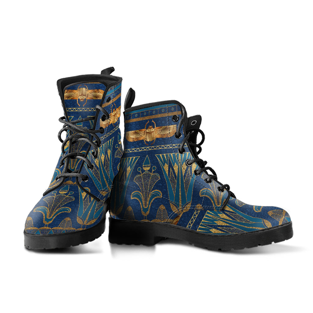 Blue Egyptian ankle boots