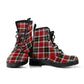 Red Punk Plaid Vegan Ankle Boots
