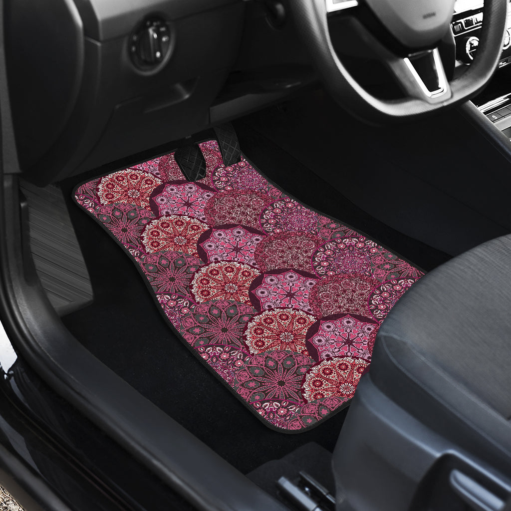Pink Mandala Scales Front And Back Car Mats (Set Of 4)