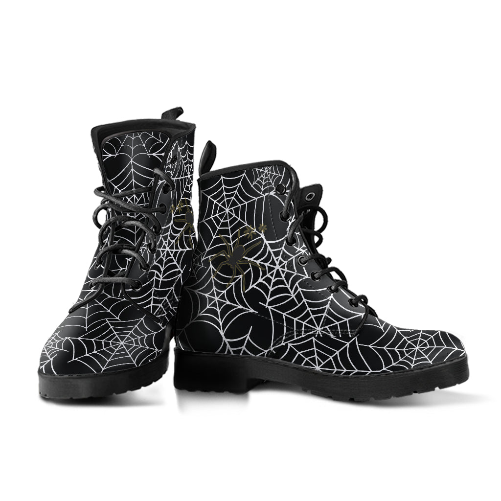 Spiderwebs Vegan Leather Boots Mens Womens